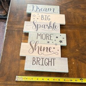 Dream Big Sparkle More Shine Bright Wooden Wall Plaque